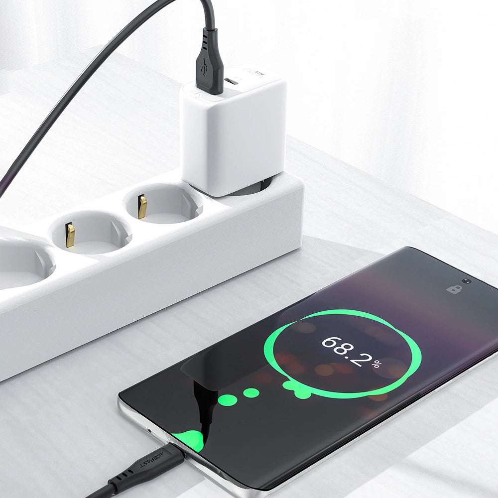 USB-A - USB-C Acefast C3-03 Data- ja Latauskaapeli, 60W, 1.2m, Musta