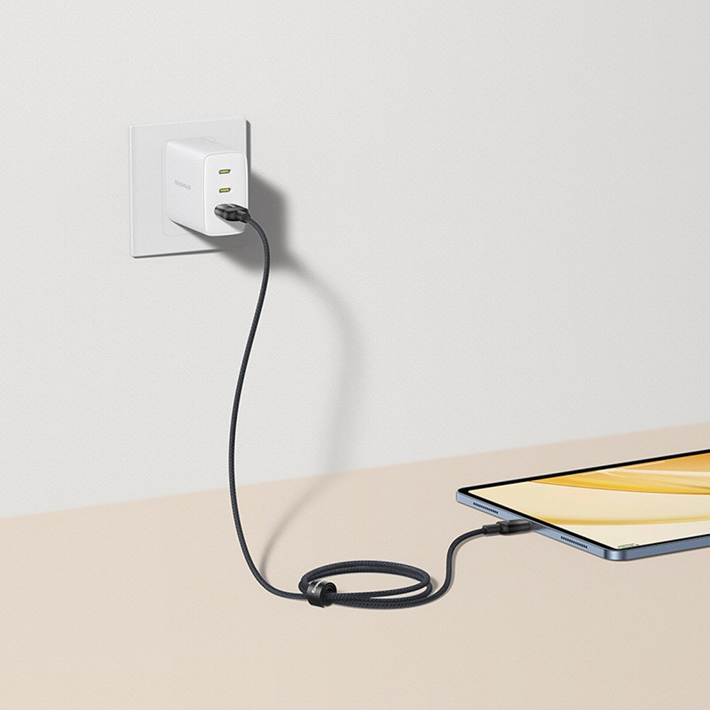 USB-A - USB-C Baseus Discolor -data- ja latauskaapeli, 100W, 1m, Hopea E0420803