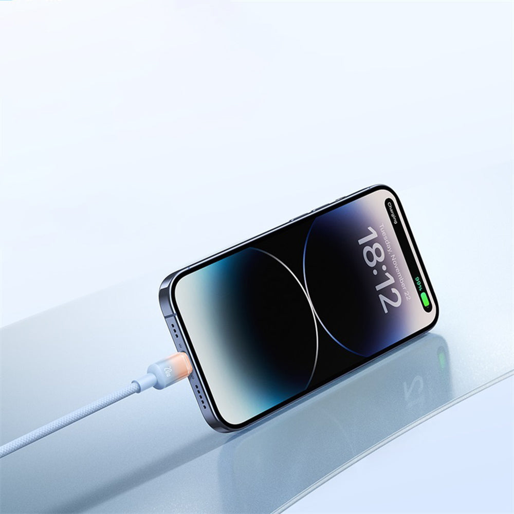 Baseus Discolor USB-A - USB-C Data- ja Latauskaapeli, 100W, 2m, Hopea E0420700