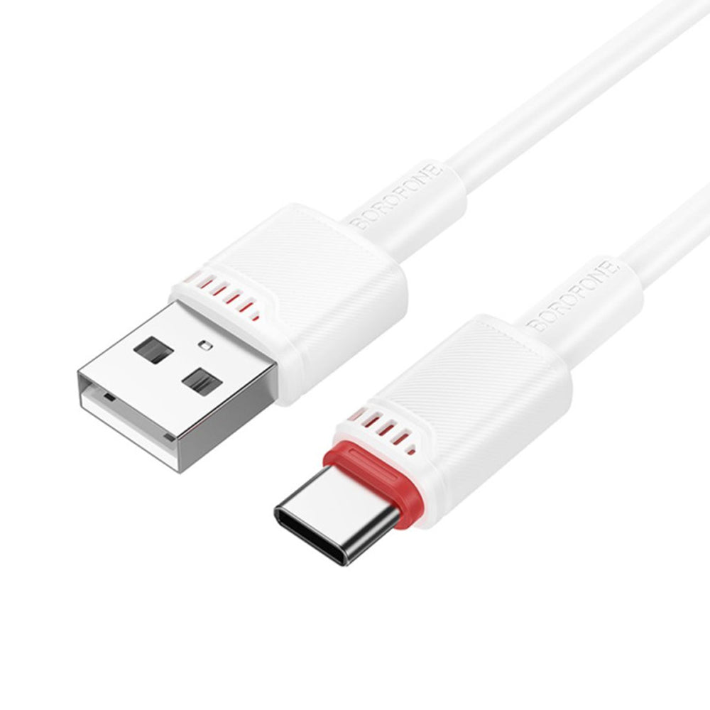 USB-A - USB-C -data- ja latauskaapeli Borofone BX110 Beneficio, 18W, 1m, Valkoinen