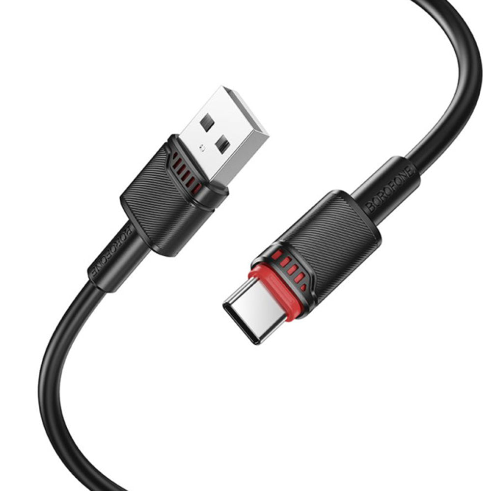 USB-A - USB-C -data- ja latauskaapeli Borofone BX110 Beneficio, 18W, 1m, Valkoinen