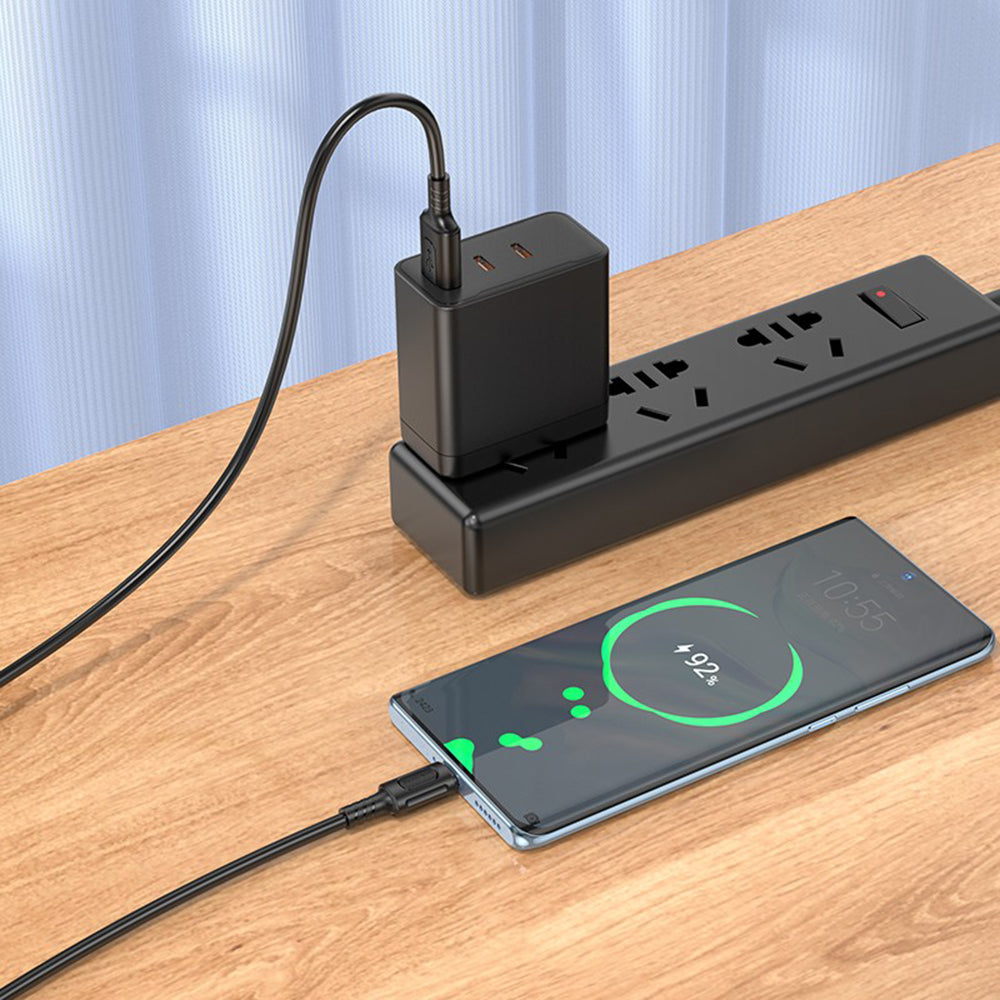 USB-A - USB-C Borofone BX111 Feliz data- ja latauskaapeli, 20W, 1m, Musta
