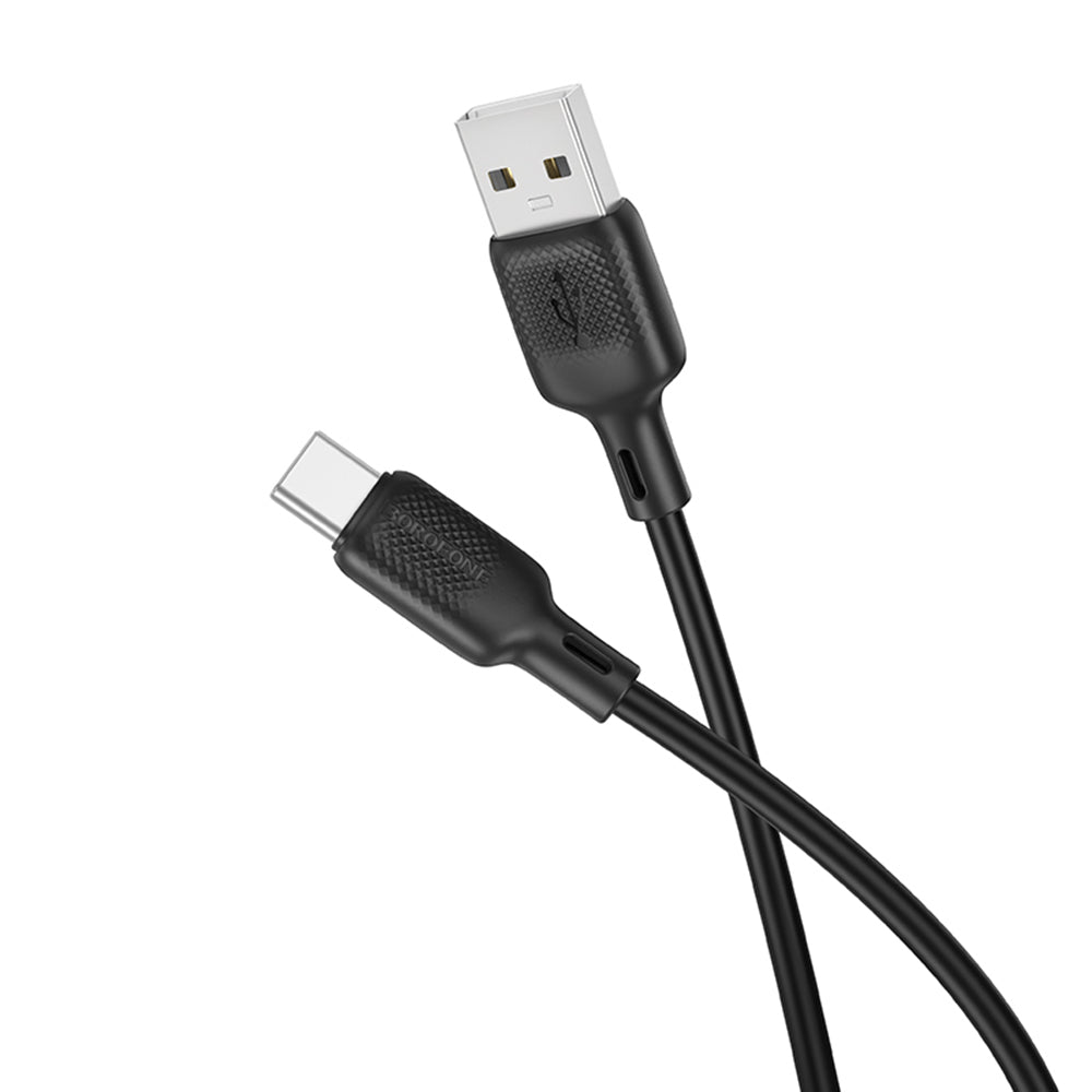 USB-A - USB-C Borofone BX113 Lenny -data- ja latauskaapeli, 18W, 2m, Musta