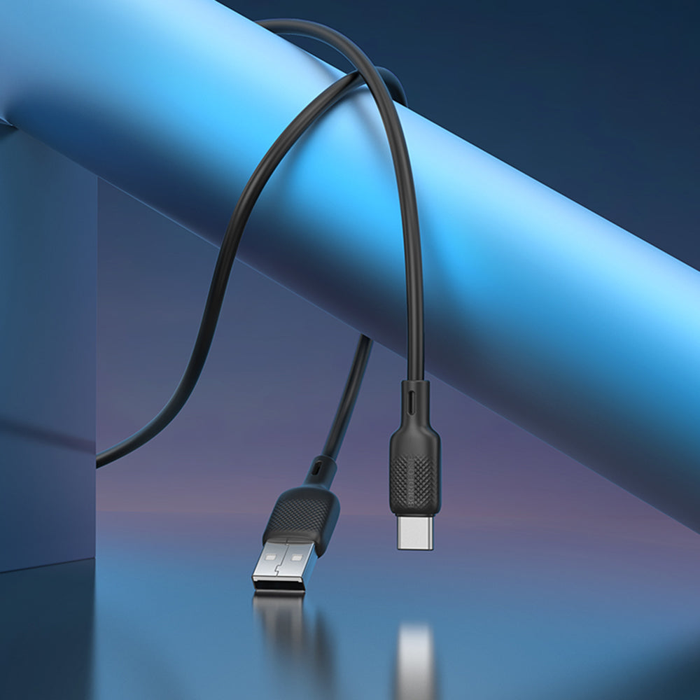 USB-A - USB-C Borofone BX113 Lenny -data- ja latauskaapeli, 18W, 2m, Musta