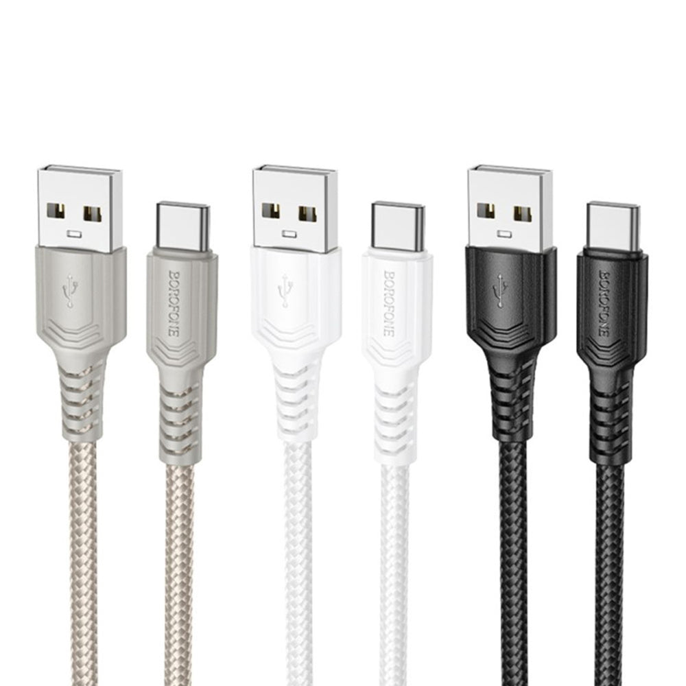USB-A - USB-C Borofone BX116 Certain -data- ja latauskaapeli, 18W, 1m, Musta