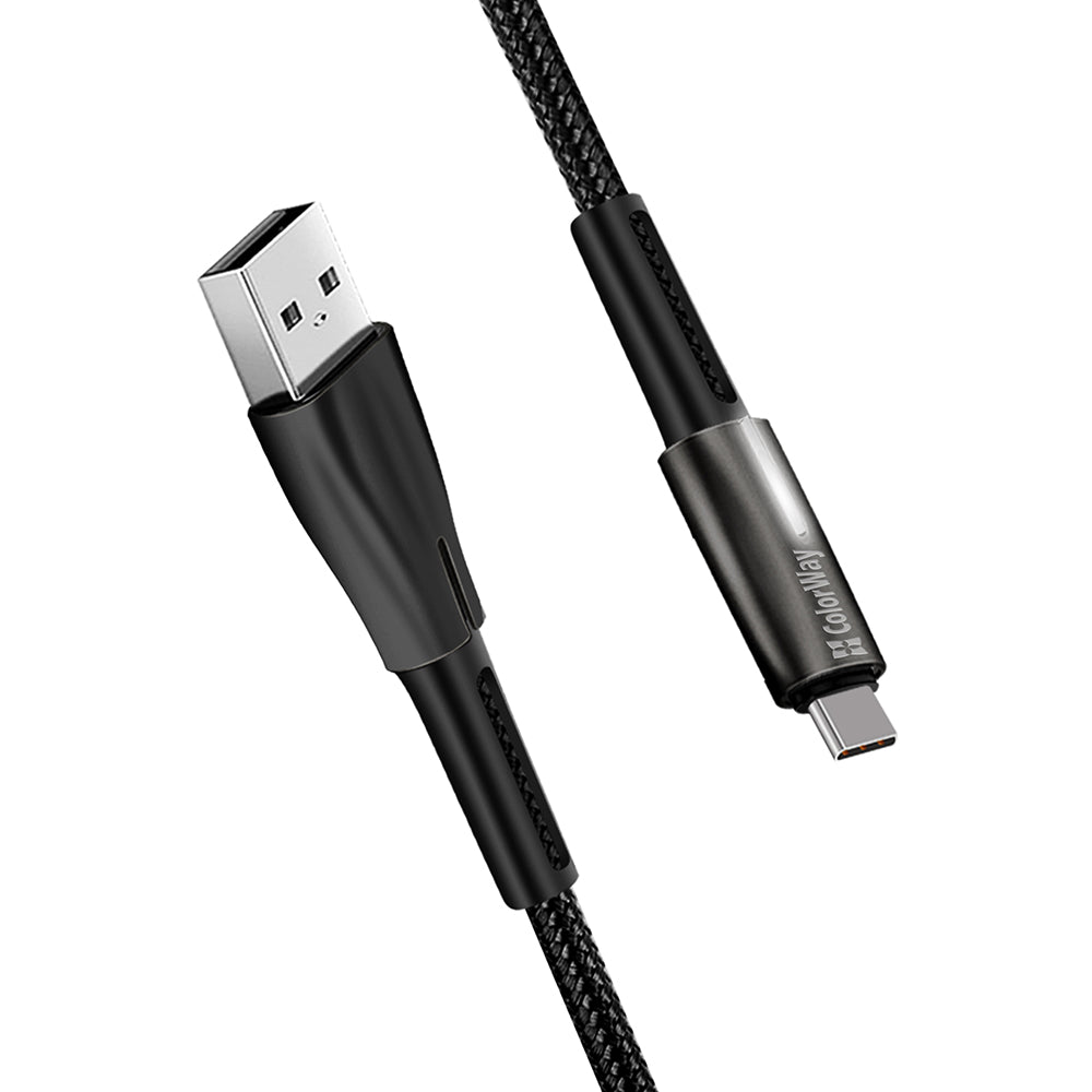 Data- ja latauskaapeli USB-A - USB-C ColorWay CW-CBUC035, 18W, 1m, Musta