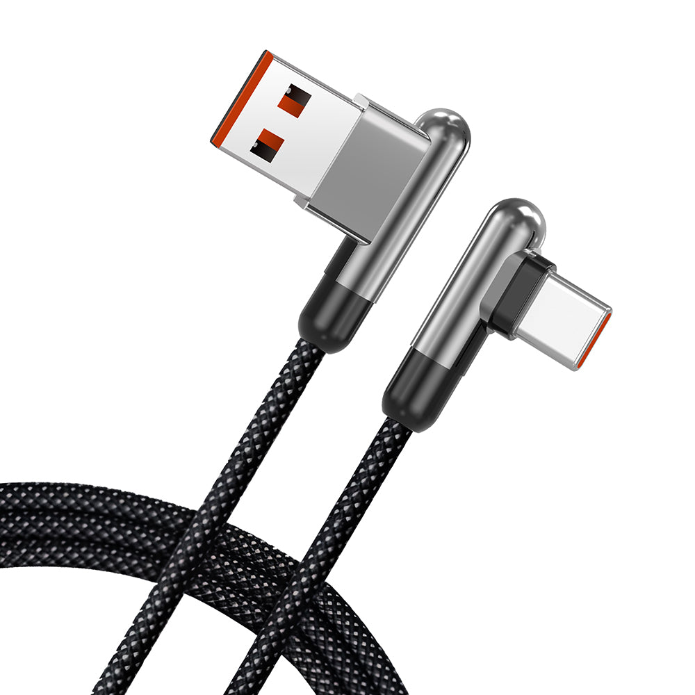 USB-A - USB-C Lito LD13C Data- ja Latauskaapeli, 18W, 1m, Musta