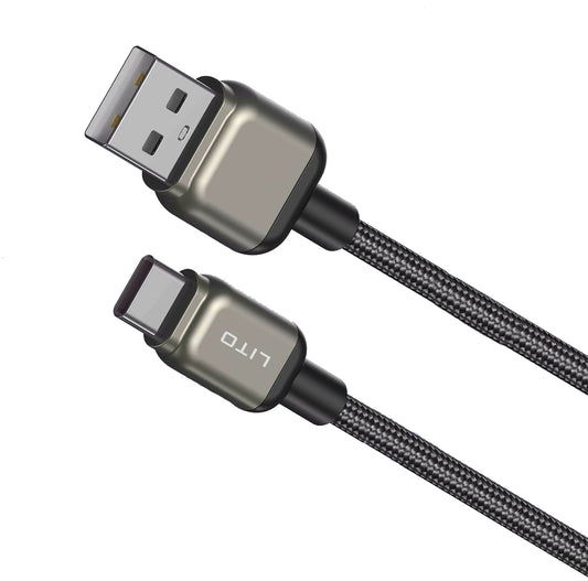 USB-A - USB-C Lito LD17 -data- ja latauskaapeli, 18W, 1m, Musta