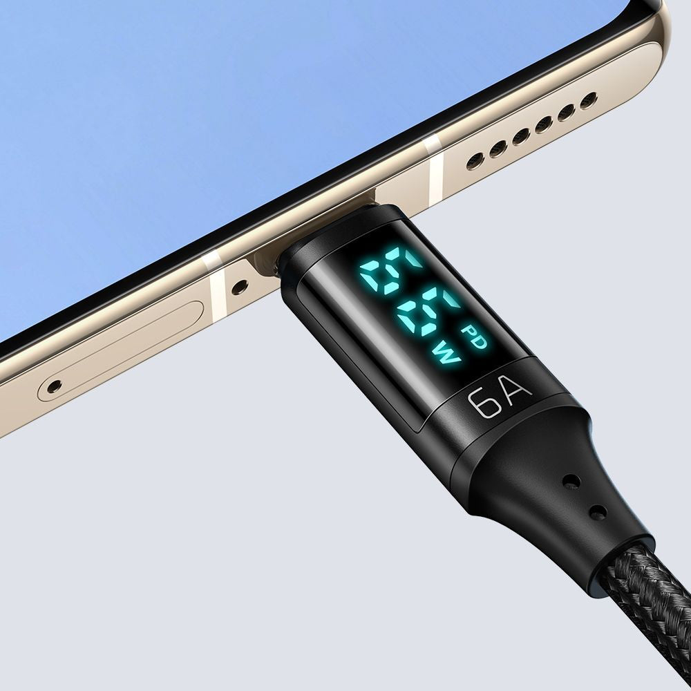 USB-A - USB-C McDodo CA-1080 Display -datalatauskaapeli, 66W, 1.2m, Musta