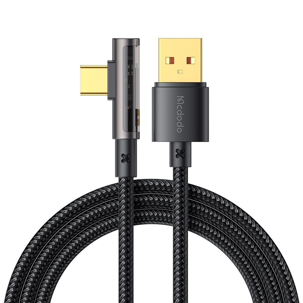 Data- ja latauskaapeli USB-A - USB-C McDodo CA-3380 Angled, 100W, 1.2m, Musta