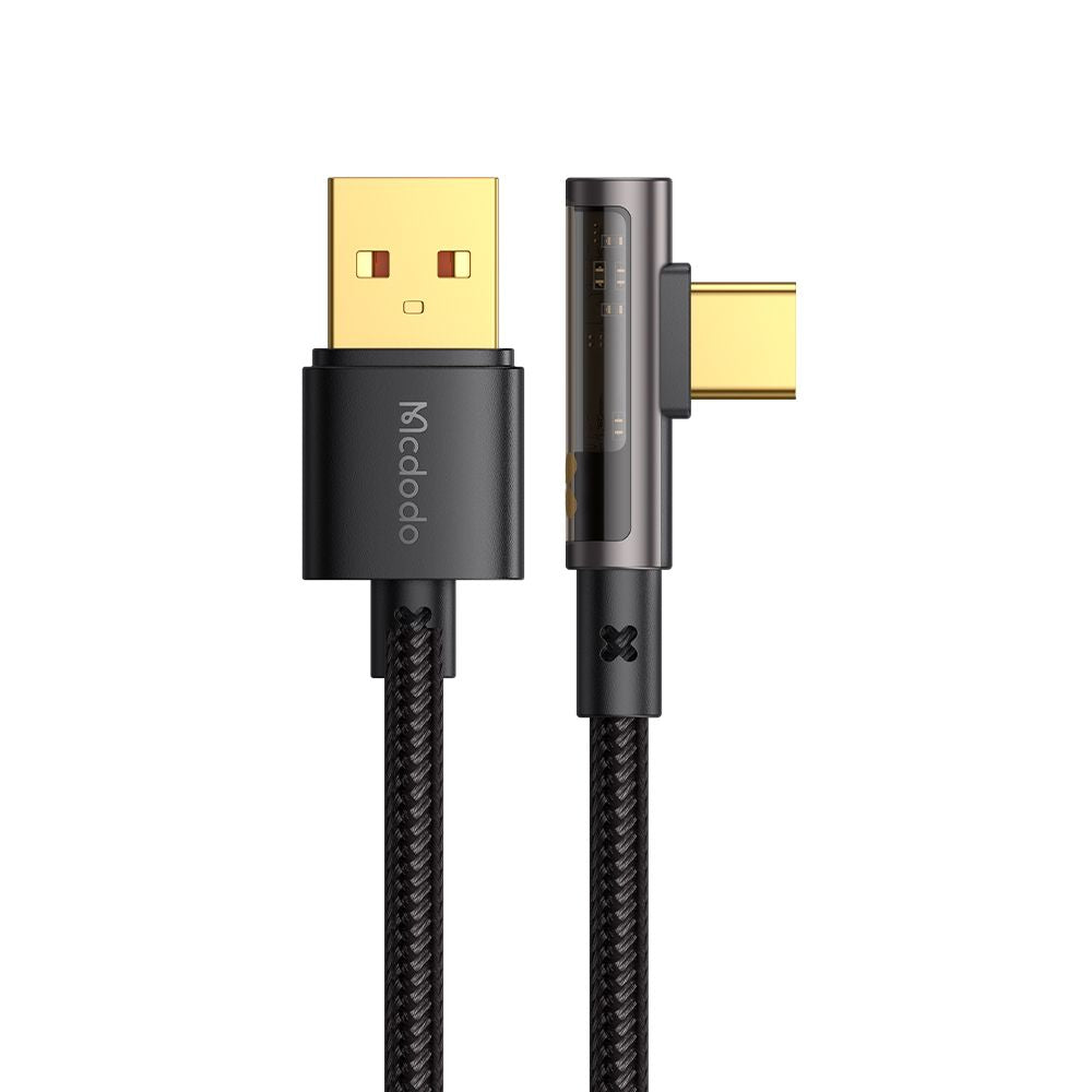 Data- ja latauskaapeli USB-A - USB-C McDodo CA-3380 Angled, 100W, 1.2m, Musta