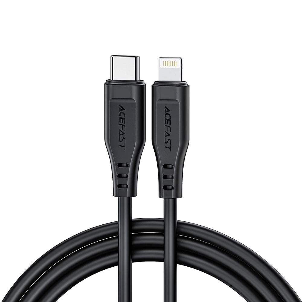 USB-C - Lightning Acefast C3-01 Data- ja Latauskaapeli, 30W, 1.2m, Musta