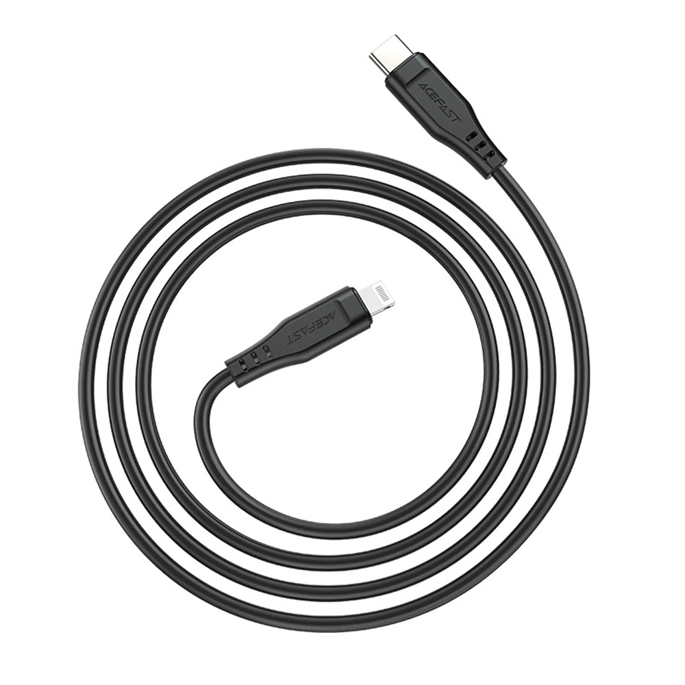 USB-C - Lightning Acefast C3-01 Data- ja Latauskaapeli, 30W, 1.2m, Musta