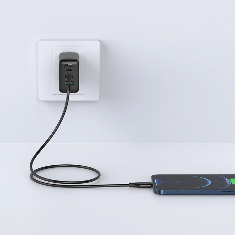 USB-C - Lightning Acefast C3-01 Data- ja Latauskaapeli, 30W, 1.2m, Musta