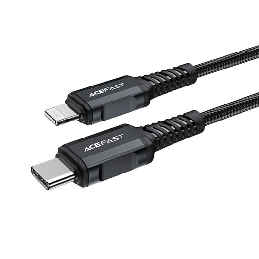 USB-C - Lightning Acefast C4-01 -data- ja latauskaapeli, 30W, 1.8m, Musta