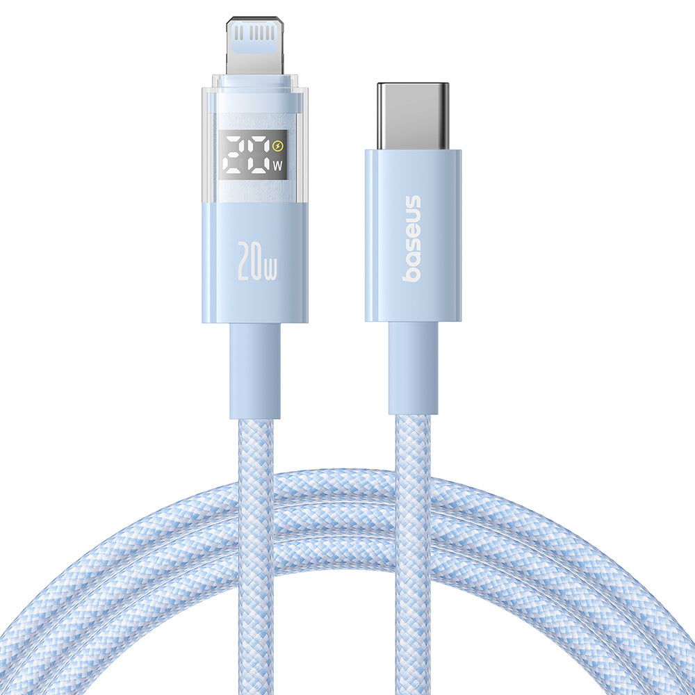 USB-C - Lightning Baseus Display 2 -data- ja latauskaapeli, 20W, 2m, Sininen P10382703311-01