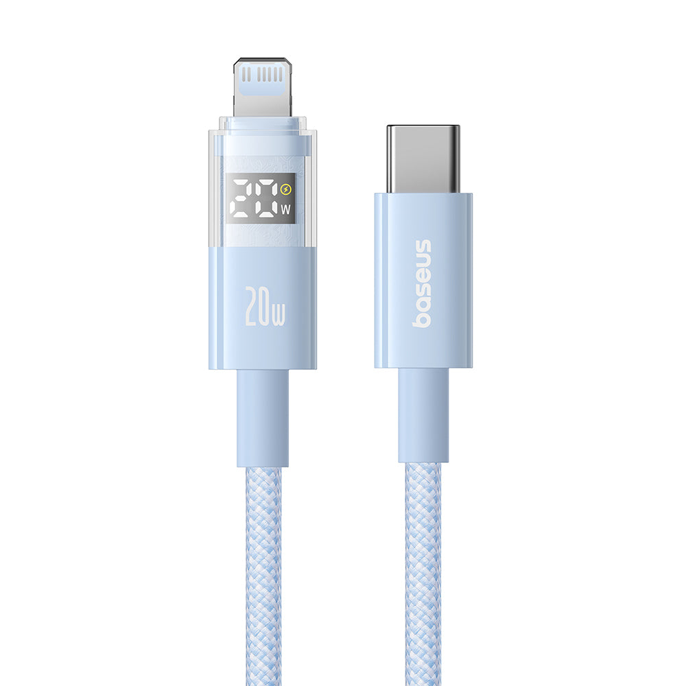 USB-C - Lightning Baseus Display 2 -data- ja latauskaapeli, 20W, 2m, Sininen P10382703311-01