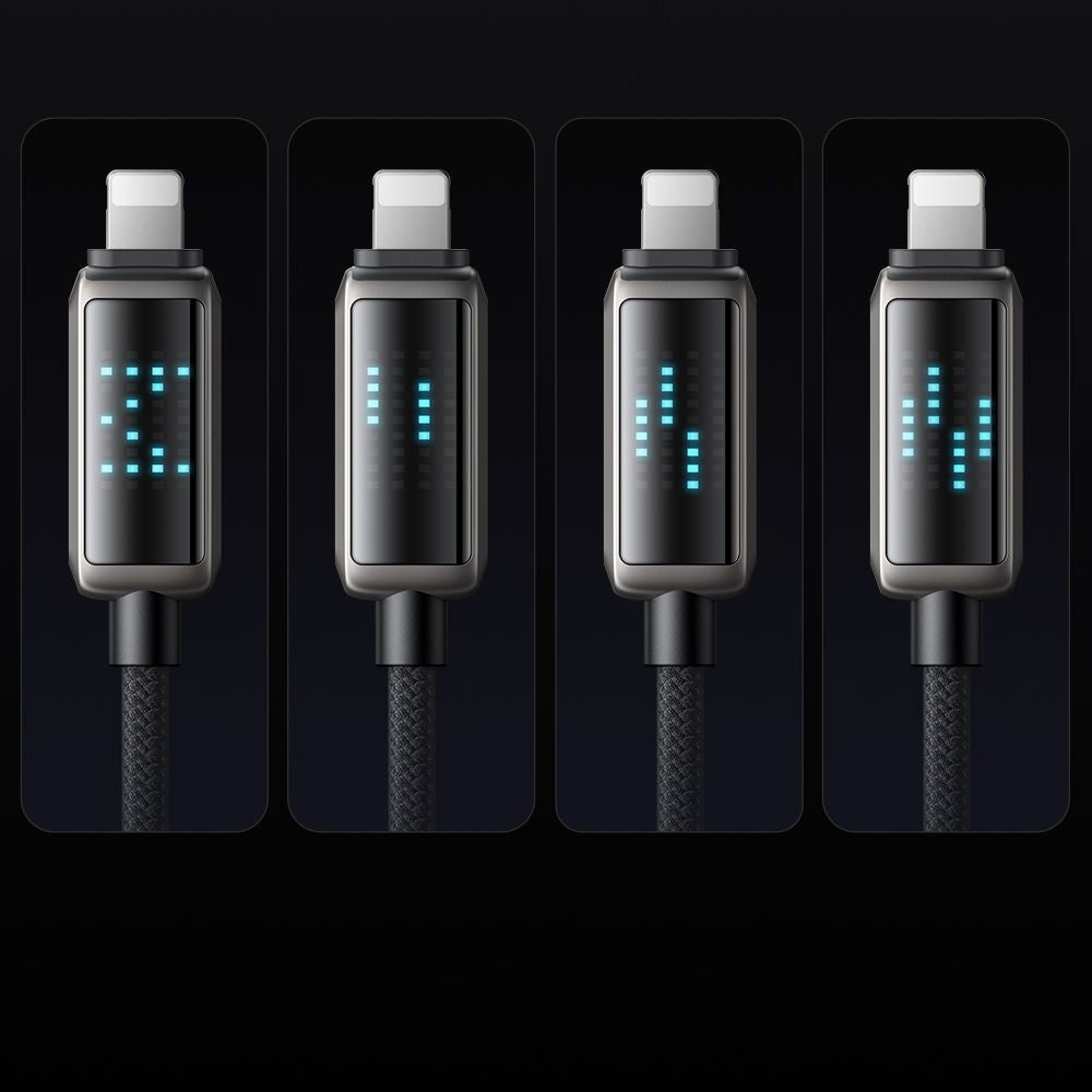 USB-C - Lightning McDodo CA-2630 Display -data- ja latauskaapeli, 36W, 1.2m, Musta