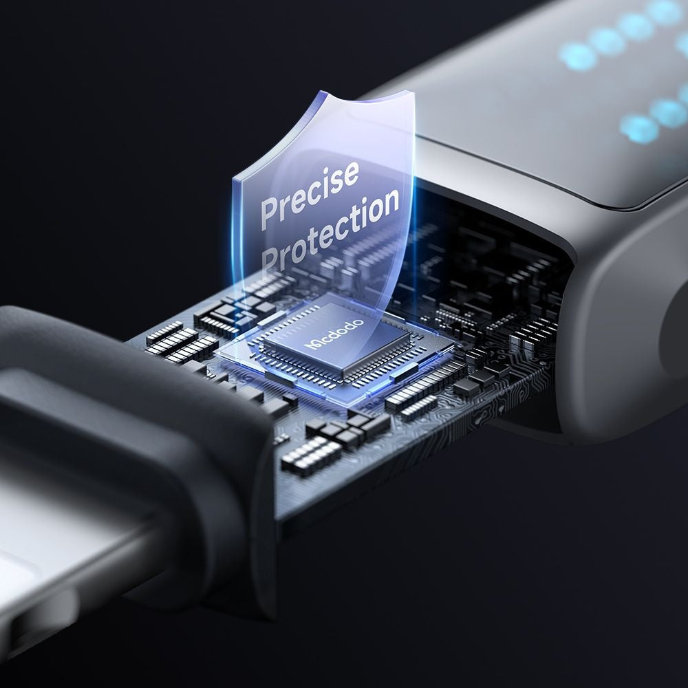 USB-C - Lightning McDodo CA-2630 Display -data- ja latauskaapeli, 36W, 1.2m, Musta