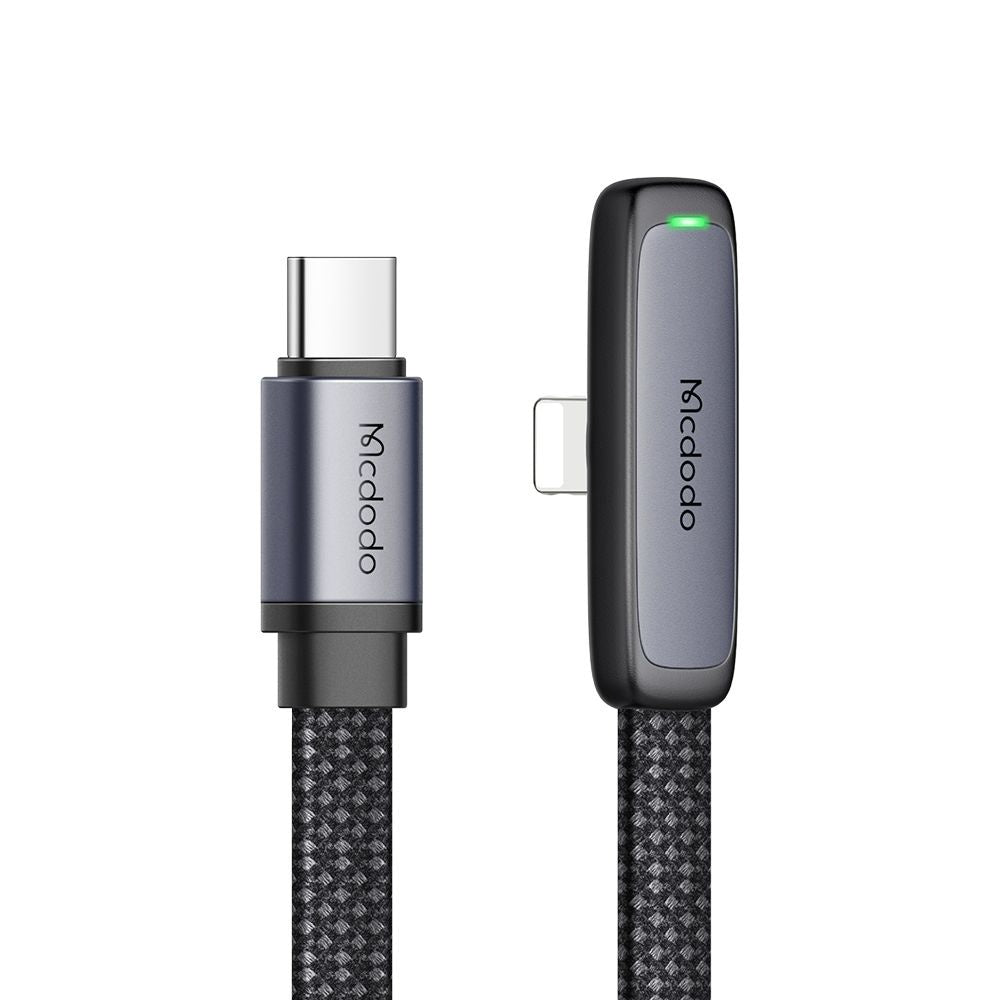 USB-C - Lightning McDodo CA-3350 Angled -data- ja latauskaapeli, 36W, 1.2m, Musta