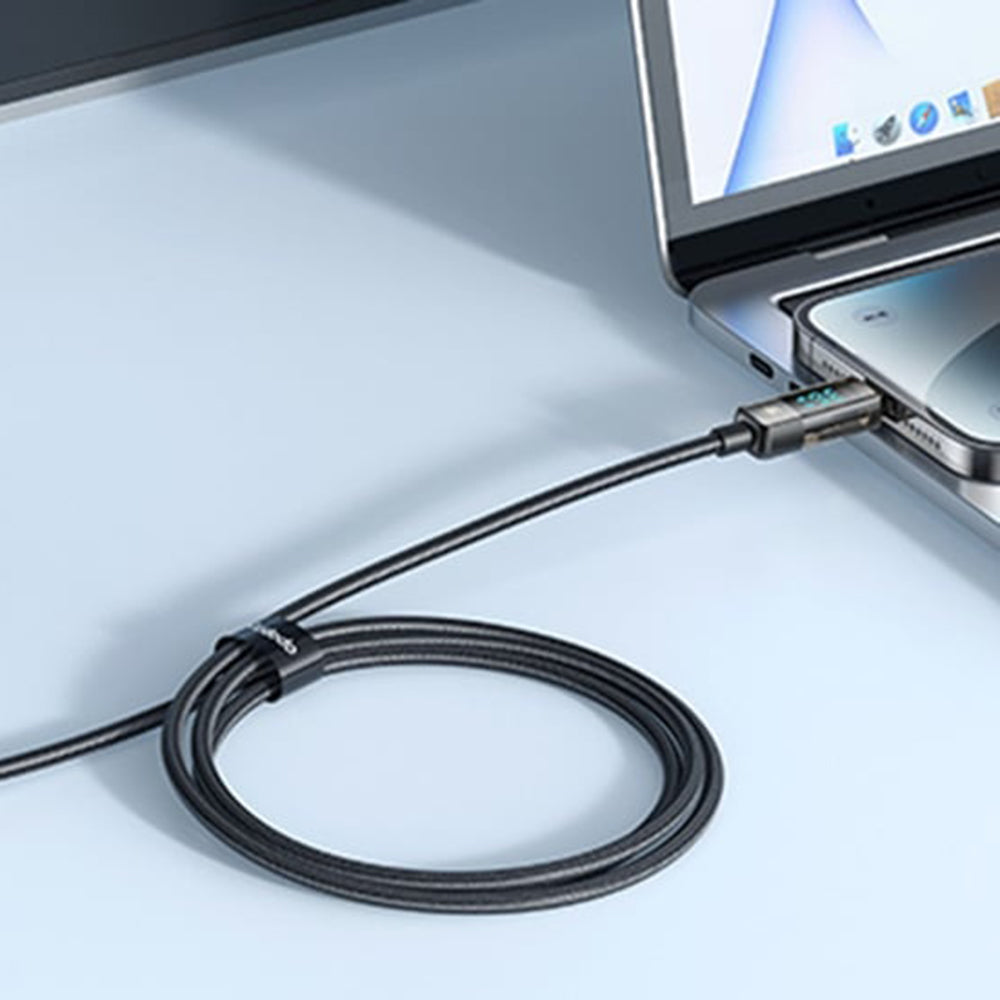 USB-C - Lightning McDodo CA-3600 Data ja Latauskaapeli, Auto Power Off -näyttö, 36W, 1.2m, Musta