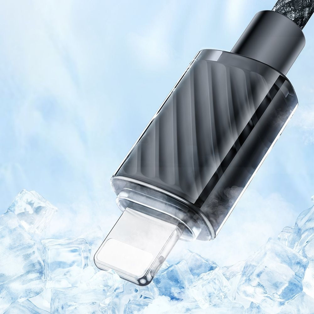 USB-A - Lightning McDodo CA-3640, 18W, 1.2m, musta data- ja latauskaapeli