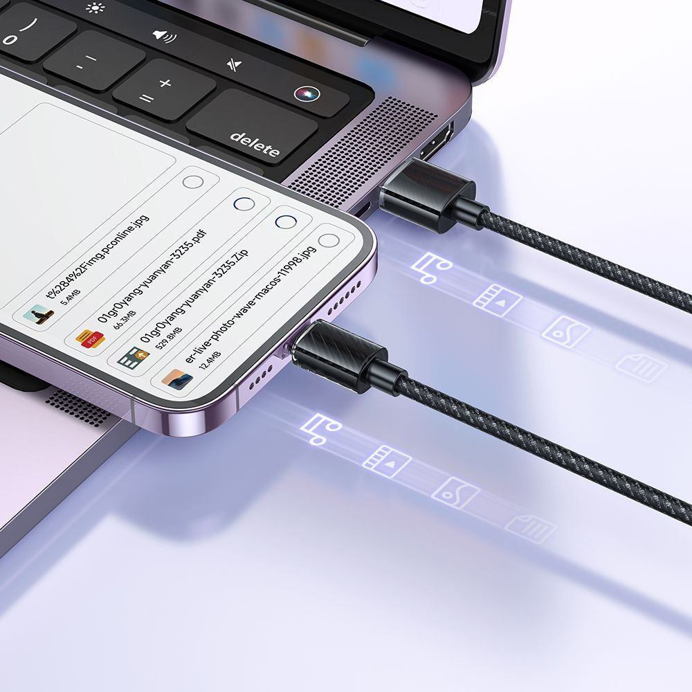 USB-A - Lightning McDodo CA-3640, 18W, 1.2m, musta data- ja latauskaapeli