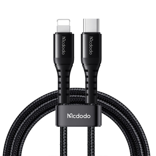 USB-C - Lightning McDodo CA-5631 -data- ja latauskaapeli, 36W, 1m, Musta