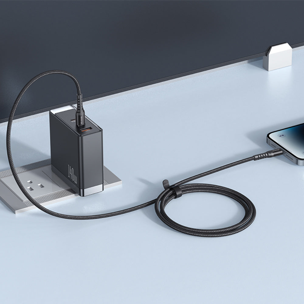 USB-C - Lightning McDodo CA-5631 -data- ja latauskaapeli, 36W, 1m, Musta