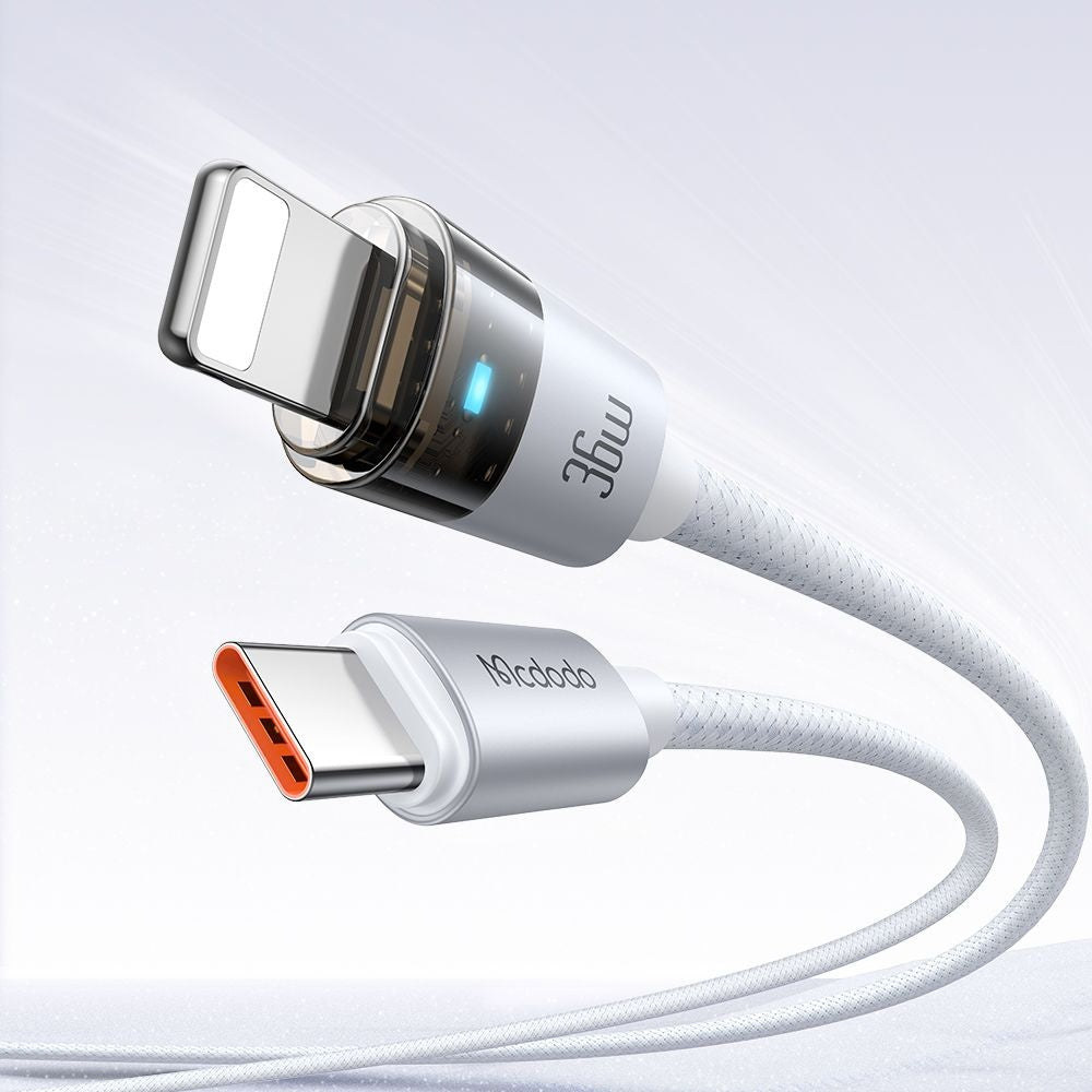 USB-C - Lightning McDodo CA-6942 -data- ja latauskaapeli, 36W, 1.2m, Valkoinen