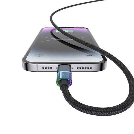 USB-C - Lightning McDodo CA-8190 Colorful -data- ja latauskaapeli, 36W, 1.2m, Musta