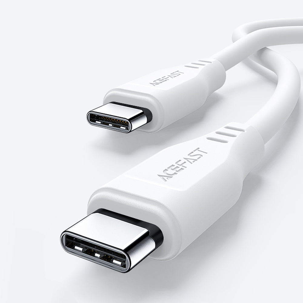 USB-C - USB-C Acefast C3-03 -data- ja latauskaapeli, 60W, 1.2m, Valkoinen