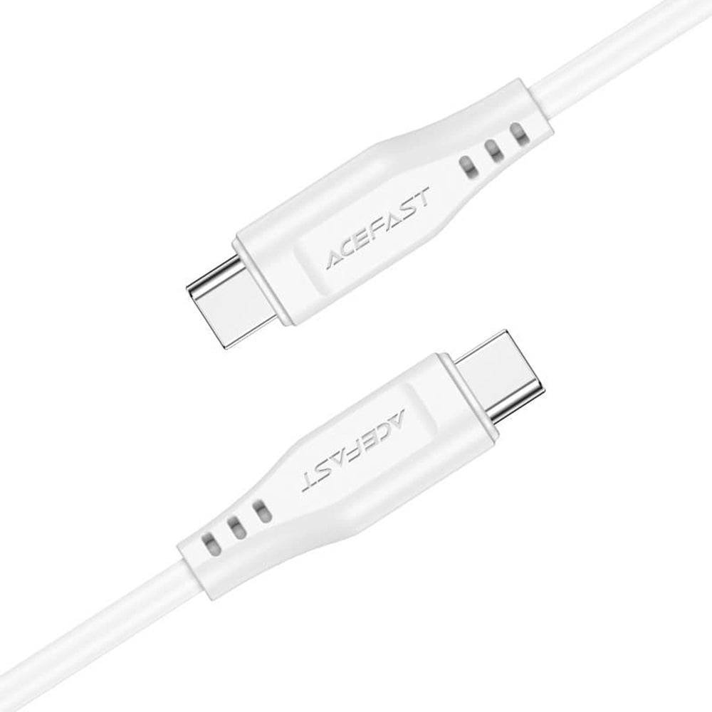 USB-C - USB-C Acefast C3-03 -data- ja latauskaapeli, 60W, 1.2m, Valkoinen