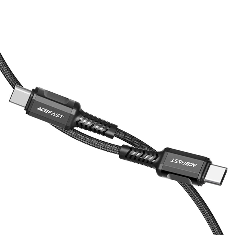 USB-C - USB-C Acefast C1-03 Data- ja Latauskaapeli, 60W, 1.2m, Musta