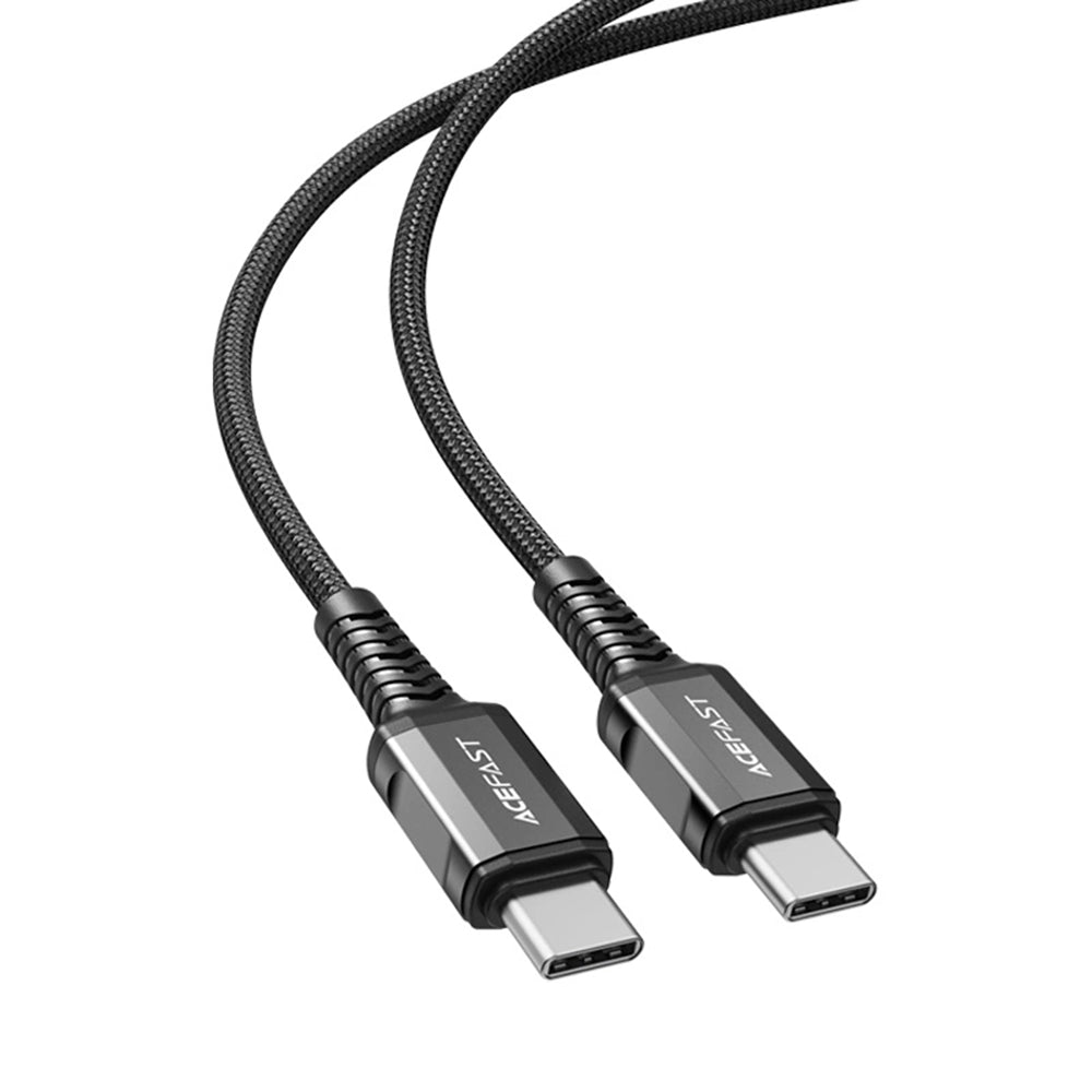 USB-C - USB-C Acefast C1-03 Data- ja Latauskaapeli, 60W, 1.2m, Musta