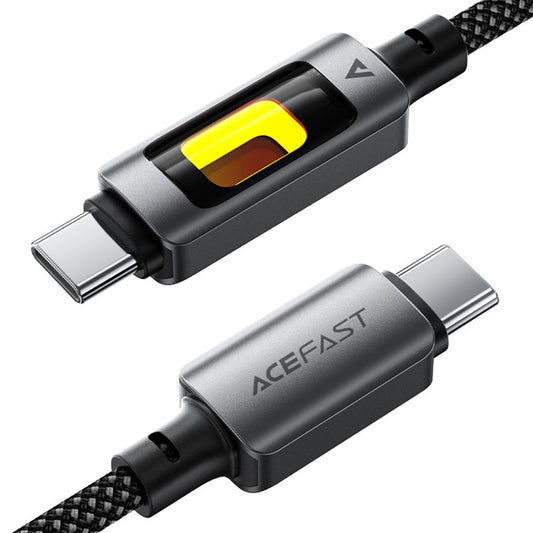 USB-C - USB-C Acefast C21-03 -data- ja latauskaapeli, 60W, 1.2m, Musta