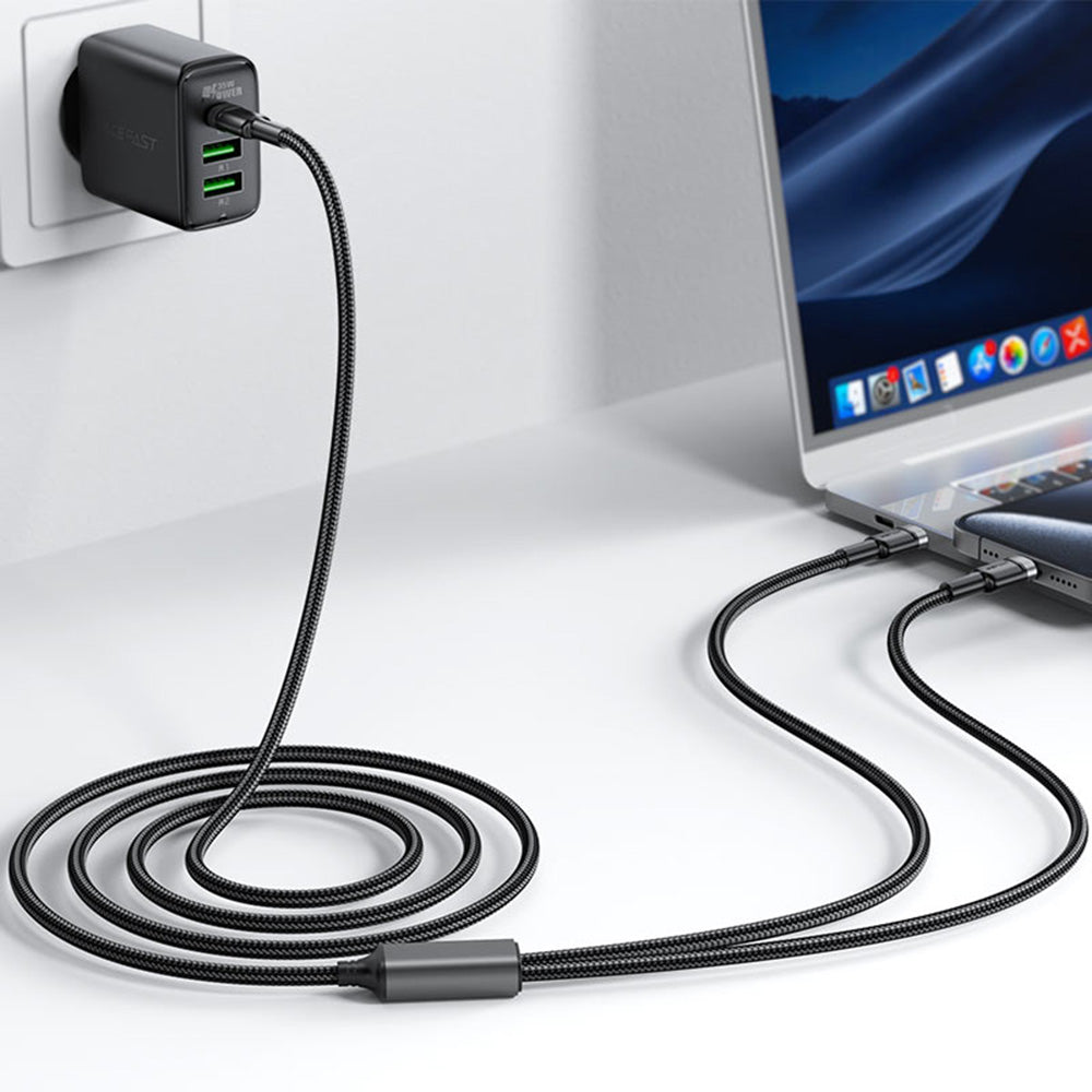 USB-C Data- ja Latauskaapeli - 2 x USB-C Acefast C22-02, 100W, 1.25m, Musta
