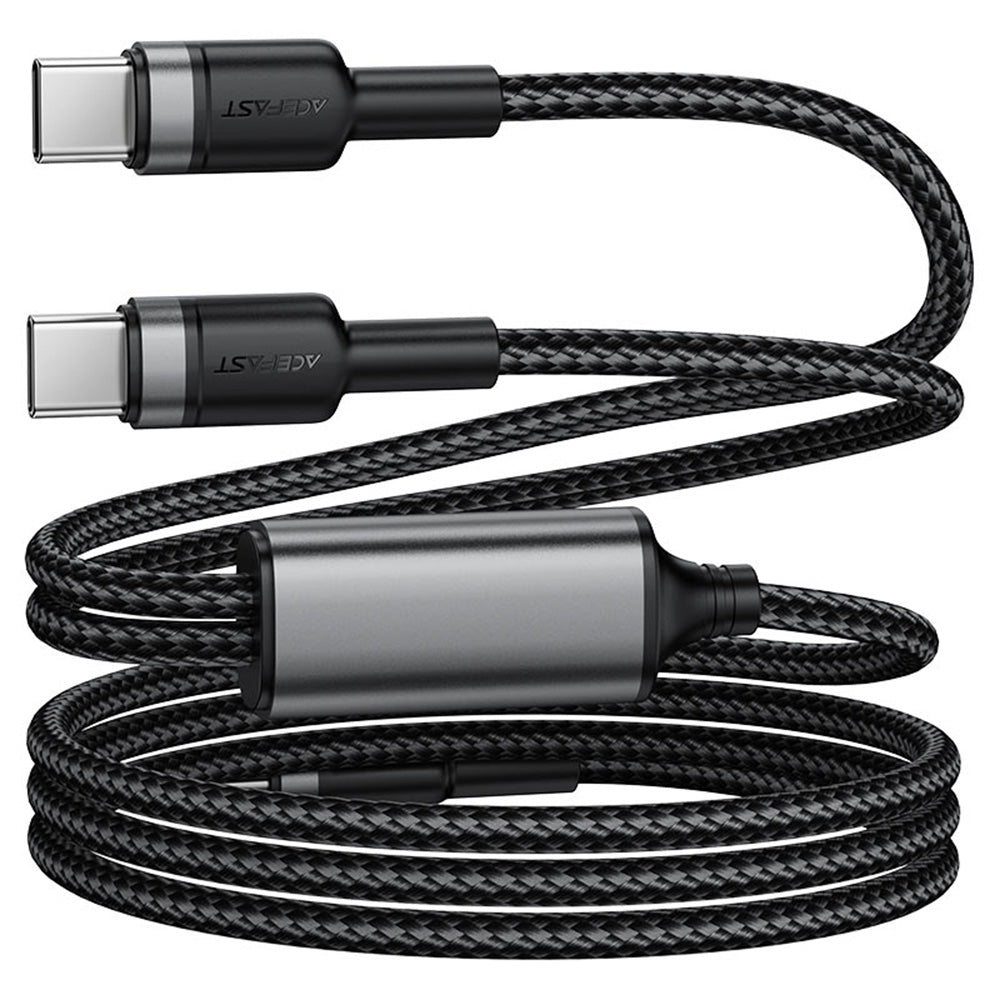 USB-C Data- ja Latauskaapeli - 2 x USB-C Acefast C22-02, 100W, 1.25m, Musta