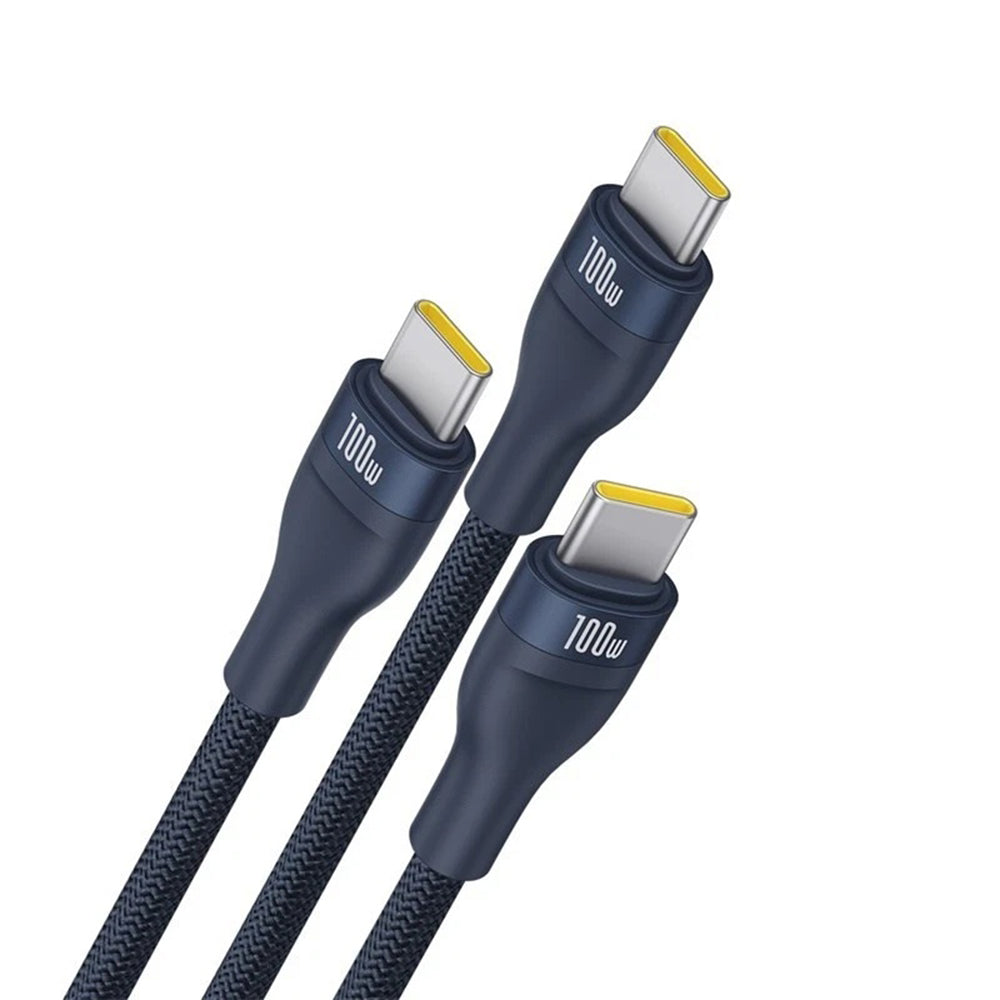 USB-C-latauskaapeli - 3 x USB-C Baseus Flash Series III 3in1, 100W, 1.5m, Sininen P10377503321-00