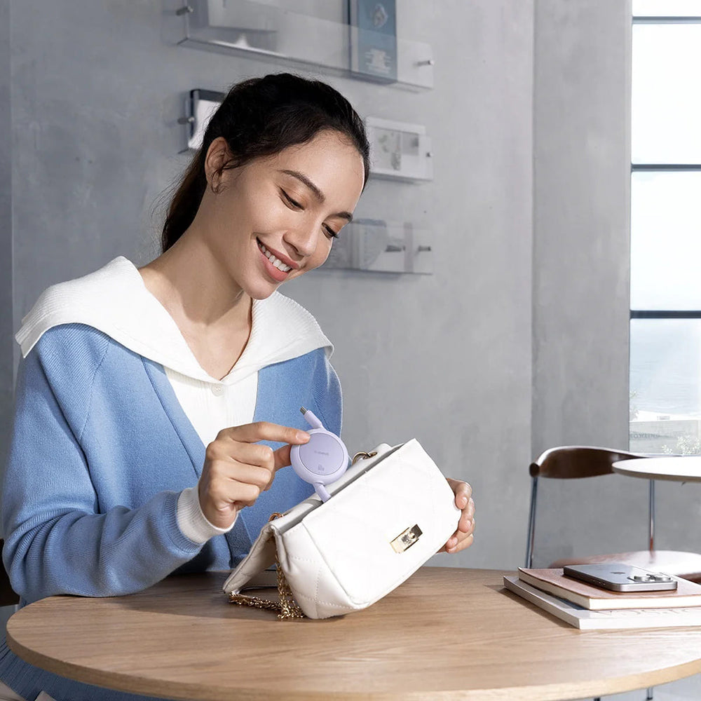 USB-C - USB-C Baseus Free2Pull Mini Retractable -data- ja latauskaapeli, 60W, 1m, Sininen P10364500311-01