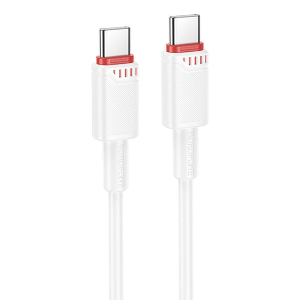 USB-C - USB-C Borofone BX110 Beneficio -data- ja latauskaapeli, 60W, 1m, Valkoinen