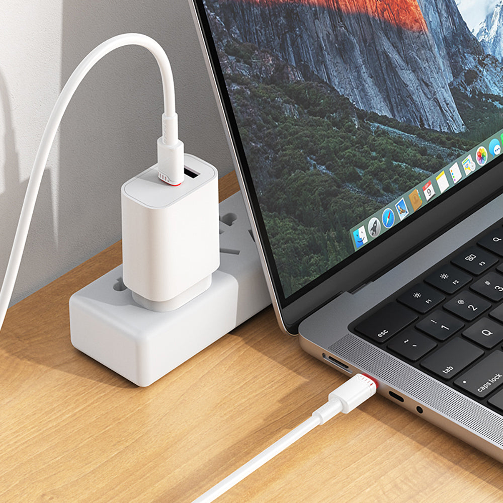 USB-C - USB-C Borofone BX110 Beneficio -data- ja latauskaapeli, 60W, 1m, Valkoinen
