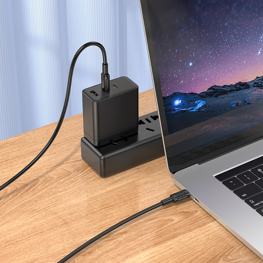 USB-C - USB-C Borofone BX111 Feliz -data- ja latauskaapeli, 60W, 1m, Musta