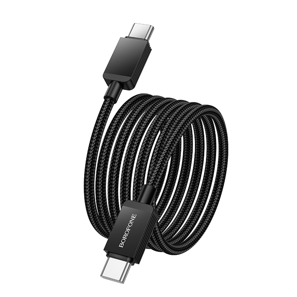USB-C - USB-C Borofone BX120 Placer -data- ja latauskaapeli, 60W, 1m, Musta