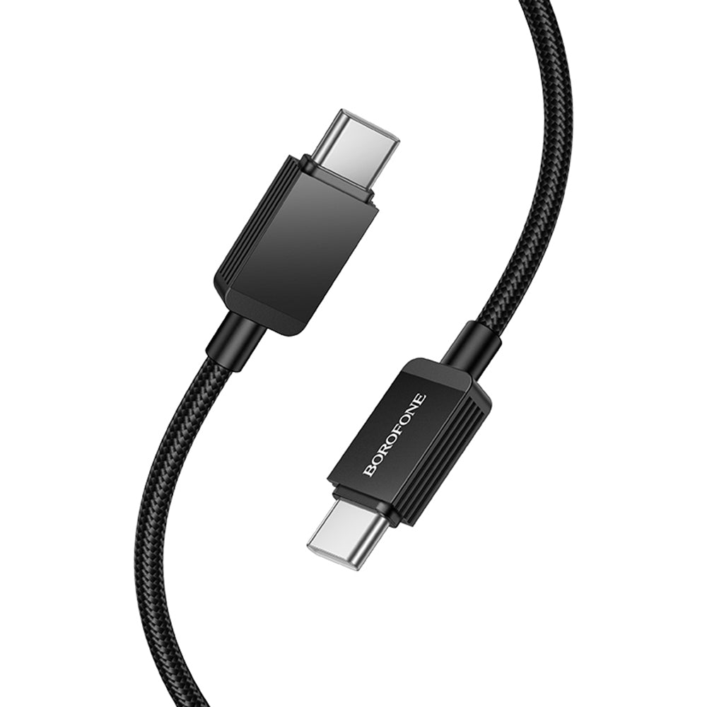 USB-C - USB-C Borofone BX120 Placer -data- ja latauskaapeli, 60W, 1m, Musta
