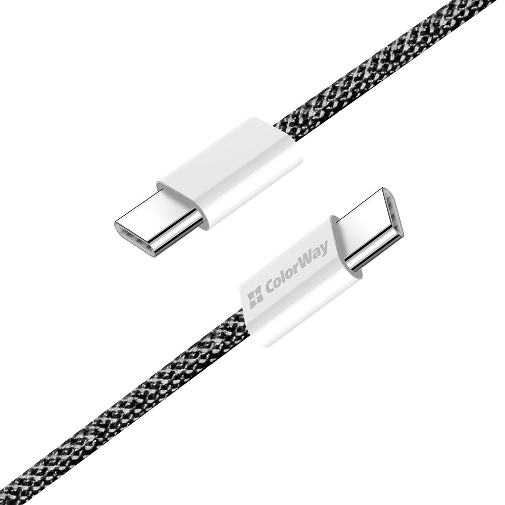 USB-C - USB-C Data- ja Latauskaapeli ColorWay CW-CBPDCC061, 60W, 1m, Musta