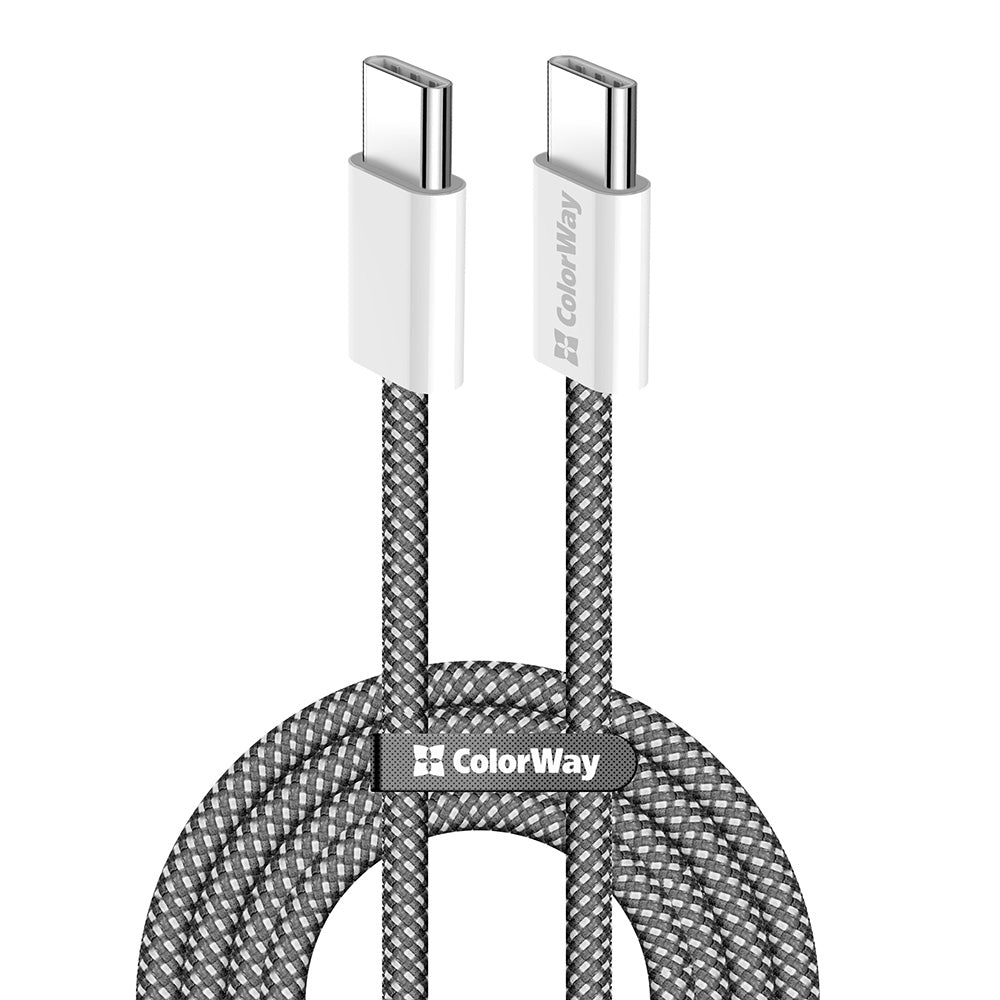 USB-C - USB-C Data- ja Latauskaapeli ColorWay CW-CBPDCC061, 60W, 1m, Musta