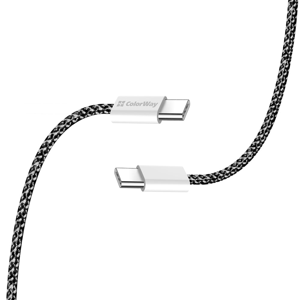USB-C - USB-C Data- ja Latauskaapeli ColorWay CW-CBPDCC061, 60W, 1m, Musta