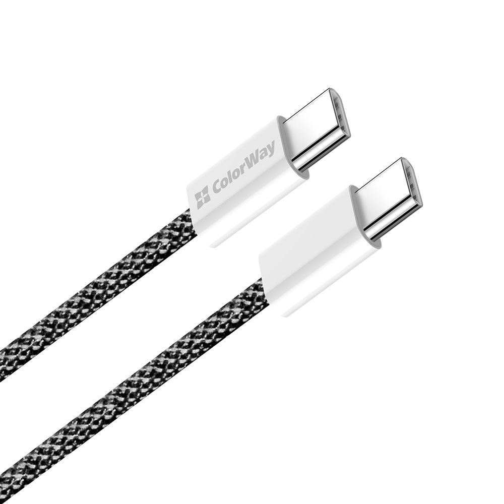 USB-C - USB-C Data- ja Latauskaapeli ColorWay CW-CBPDCC061, 60W, 1m, Musta