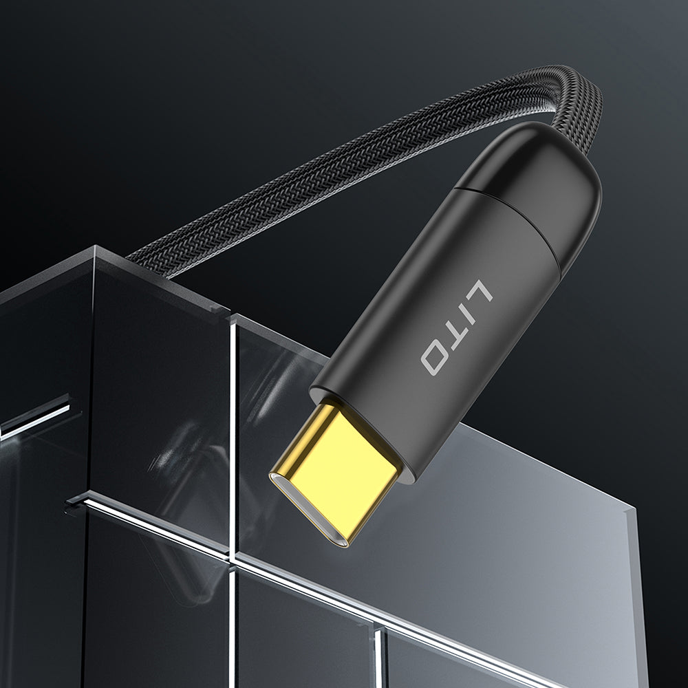 USB-C - USB-C Lito LD11CC data- ja latauskaapeli, 60W, 1m, Musta